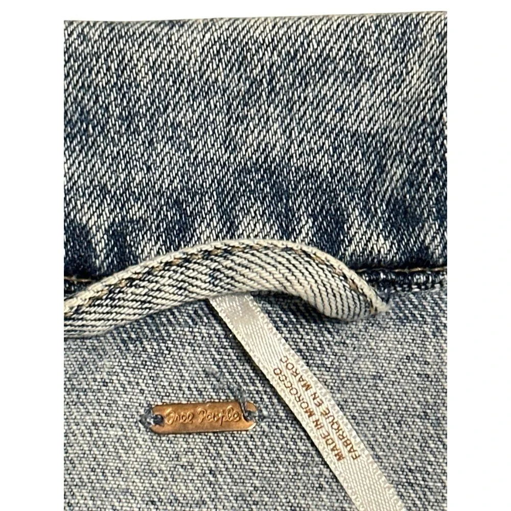 Free People We The Free‎ Rumors Acid Wash Cropped Denim Jacket Women's Size S